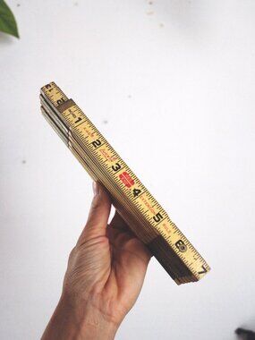 Vintage Lufkin X46 6-Foot Folding Ruler Brass Joints Antique Wooden Measuring To